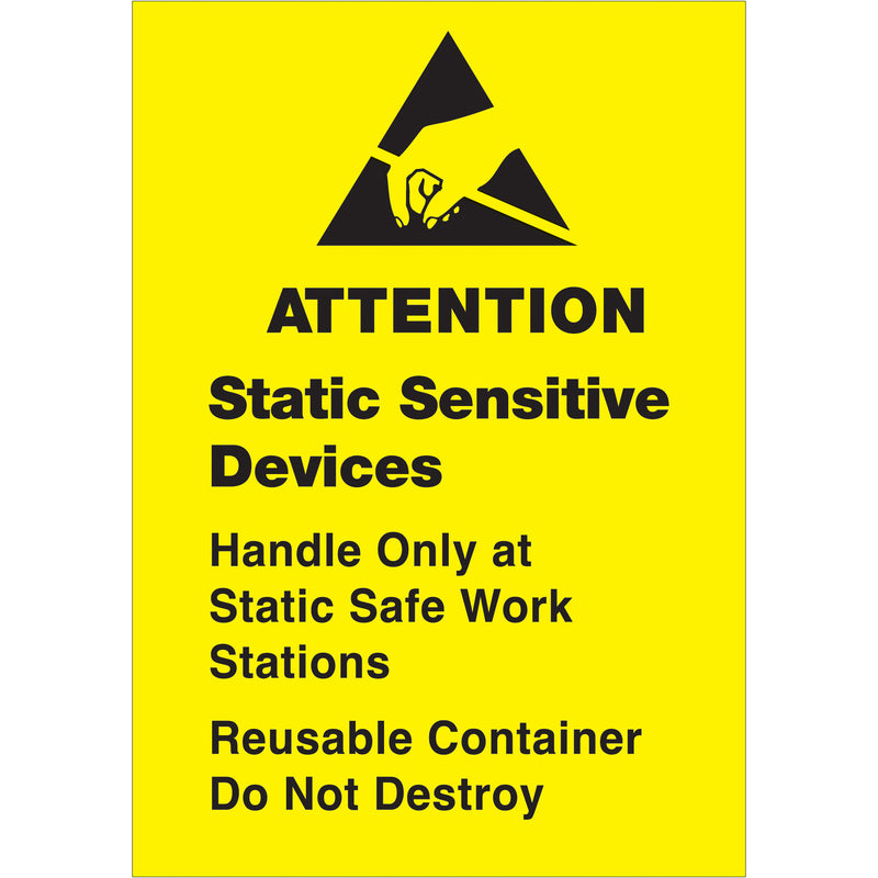 1 3/4 x 2 1/2" - "Static Sensitive Devices" Labels, Roll Of 500 Roll Of 500