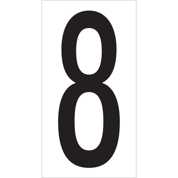 3 1/2" "8" Vinyl Warehouse Number Labels, Case Of 50 Case Of 50