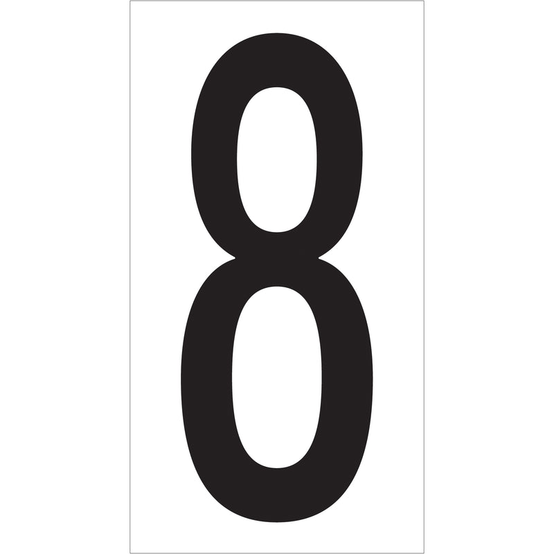 3 1/2" "8" Vinyl Warehouse Number Labels, Case Of 50 Case Of 50