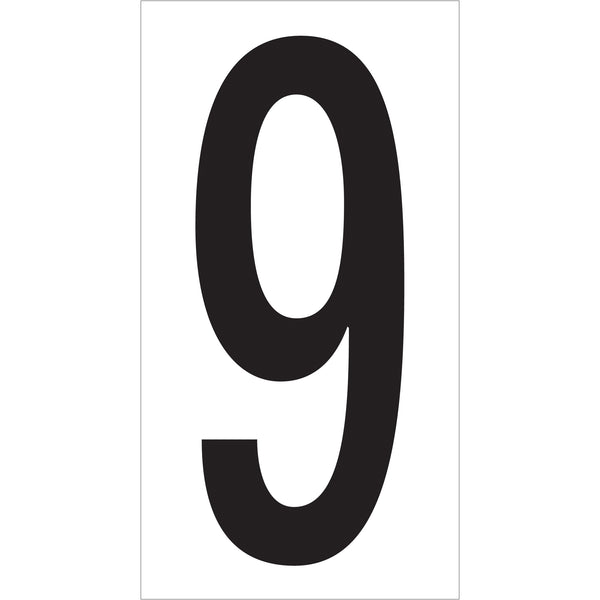 3 1/2" "9" Vinyl Warehouse Number Labels, Case Of 50 Case Of 50