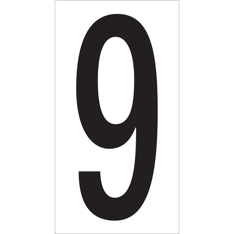 3 1/2" "9" Vinyl Warehouse Number Labels, Case Of 50 Case Of 50