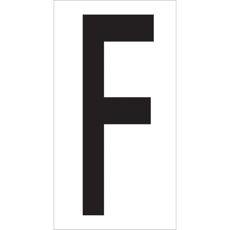 3 1/2" "F" Vinyl Warehouse Letter Labels, Case Of 50 Case Of 50