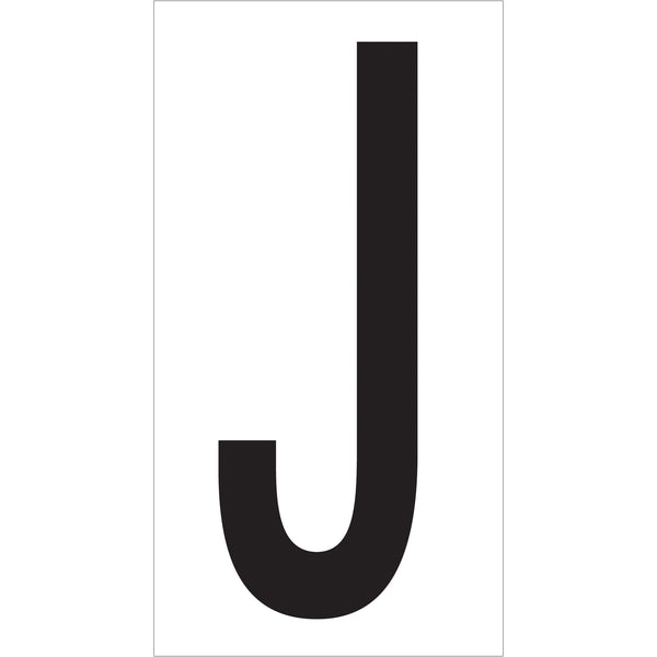 3 1/2" "J" Vinyl Warehouse Letter Labels, Case Of 50 Case Of 50