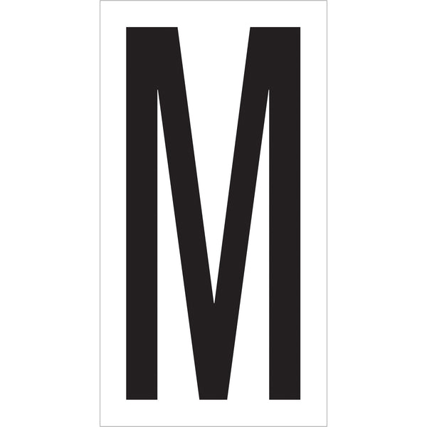 3 1/2" "M" Vinyl Warehouse Letter Labels, Case Of 50 Case Of 50