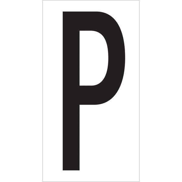 3 1/2" "P" Vinyl Warehouse Letter Labels, Case Of 50 Case Of 50