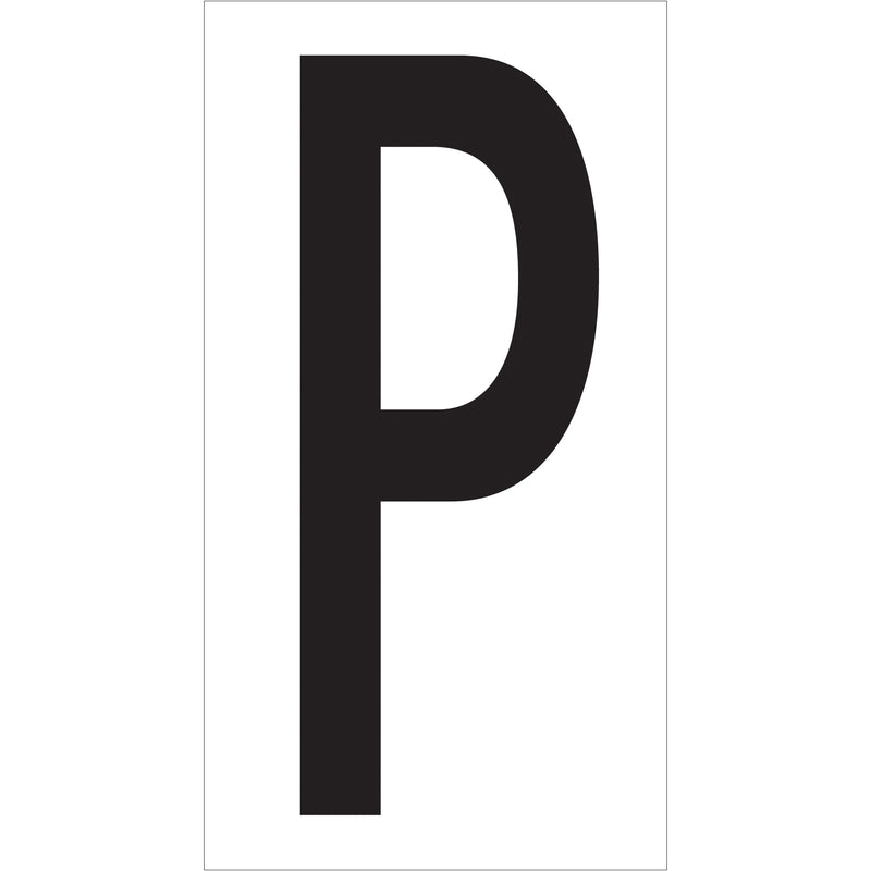 3 1/2" "P" Vinyl Warehouse Letter Labels, Case Of 50 Case Of 50