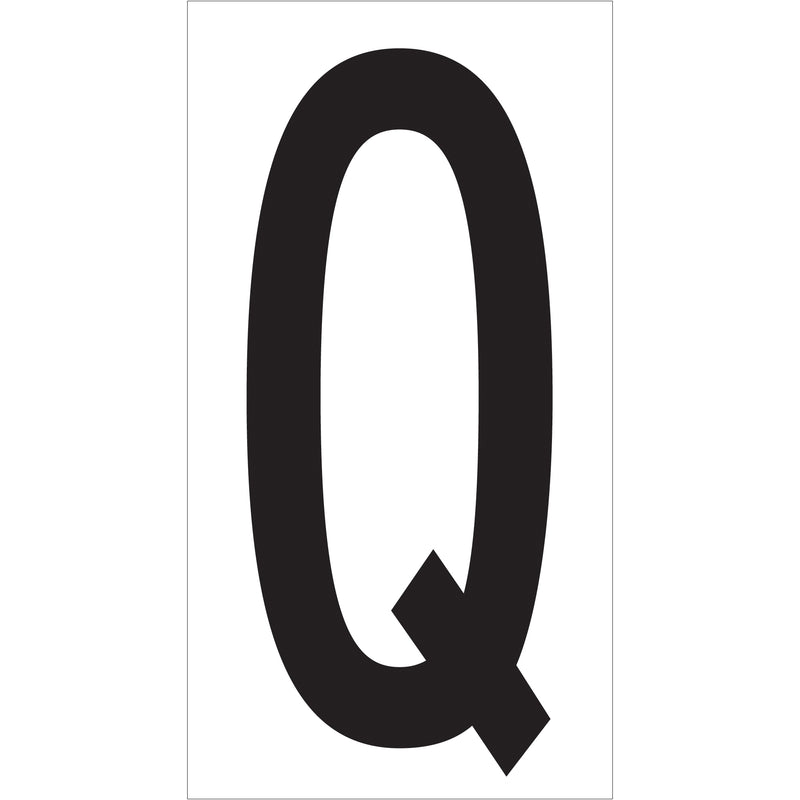 3 1/2" "Q" Vinyl Warehouse Letter Labels, Case Of 50 Case Of 50