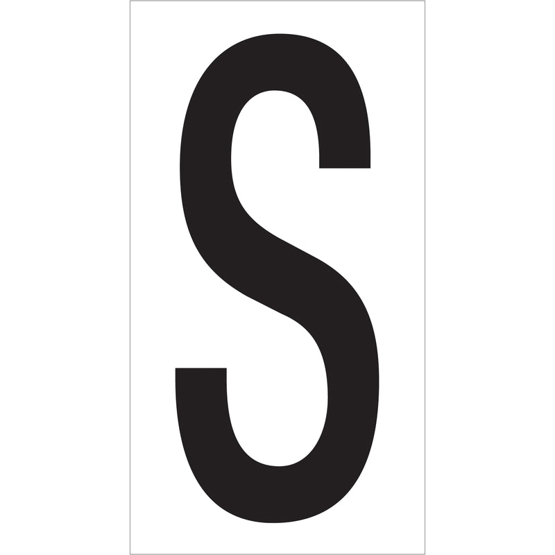 3 1/2" "S" Vinyl Warehouse Letter Labels, Case Of 50 Case Of 50