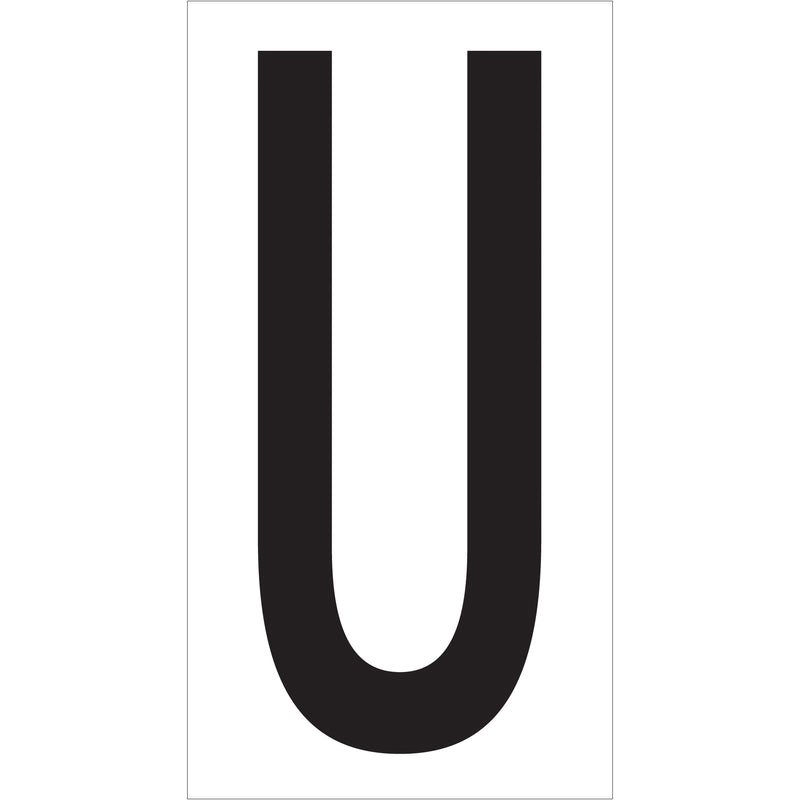 3 1/2" "U" Vinyl Warehouse Letter Labels, Case Of 50 Case Of 50