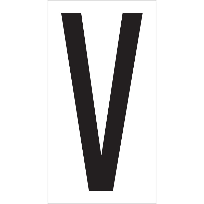 3 1/2" "V" Vinyl Warehouse Letter Labels, Case Of 50 Case Of 50