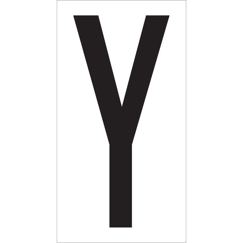 3 1/2" "Y" Vinyl Warehouse Letter Labels, Case Of 50 Case Of 50