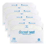 Hospeco® Discreet Seat® Toilet Seat Covers, Half Fold, 250/Pack, 4 Packs/Case (HOSDS1000CT) Case of 1000