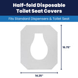 Hospeco® Discreet Seat® Toilet Seat Covers, Half Fold, 250/Pack, 20 Packs/Case (HOSDS5000CT) Case of 20 Packs