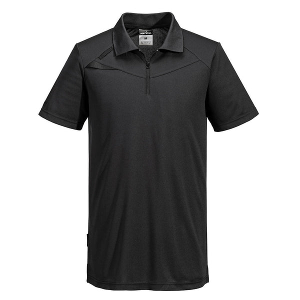 Portwest® DX4 Polo Shirt S/S, All Black, Size L (DX410ABRL) Each