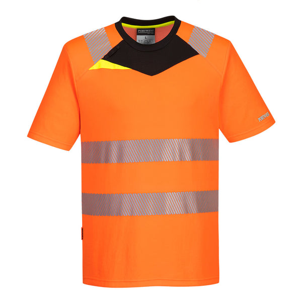 Portwest® DX4 Hi-Vis T-Shirt S/S, Orange/Black, Size 4XL (DX413OBR4XL) Each