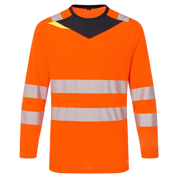 Portwest® DX4 Hi-Vis T-Shirt L/S, Orange/Black, Size 4XL (DX416OBR4XL) Each