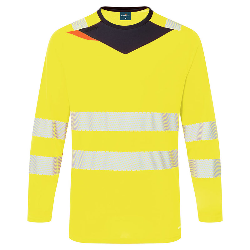 Portwest® DX4 Hi-Vis T-Shirt L/S, Yellow/Black, Size S (DX416YBRS) Each