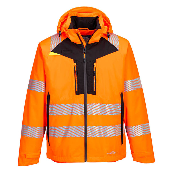 Portwest® DX4 Hi-Vis Shell Rain Jacket, Orange, Size M (DX462ORRM) Each
