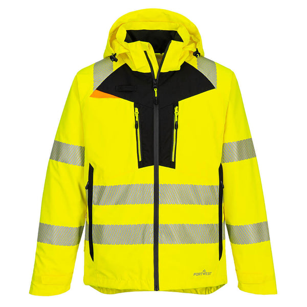 Portwest® DX4 Hi-Vis Shell Rain Jacket, Yellow, Size 4XL (DX462YER4XL) Each
