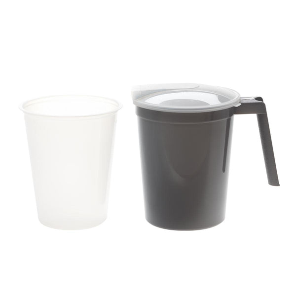 Water Pitcher Kit with Inner Plastic Liner, Includes Graphite Pitcher DYND80535 and Inner Plastic Liner DYND80528, Shrink-Wrapped, 40/CS  (DYK100CMPLS) Case of 40