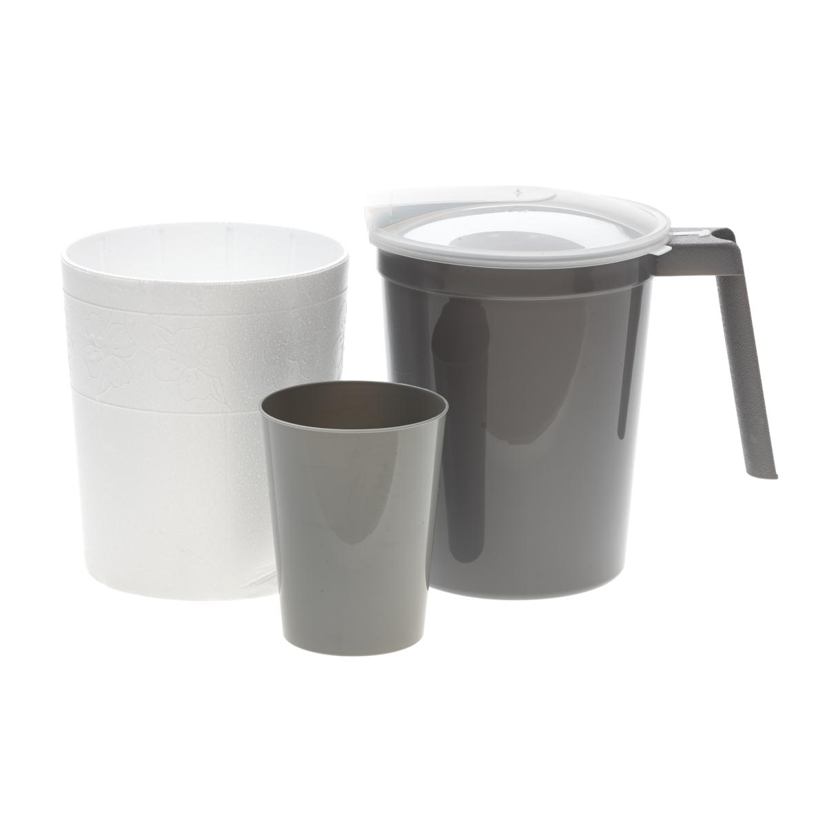 Water Pitcher Kit with Tumbler and Outer Foam Jacket, Includes Graphit ...