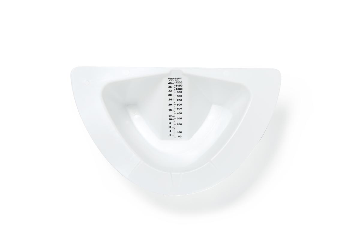 Deluxe Specimen Collector Pan for Urine and Stool, White with Black Gr ...