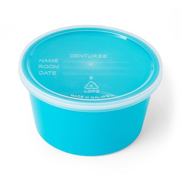 Denture Container with Lid, Aqua, 25/TB  (DYND70293Z) 1 Tube