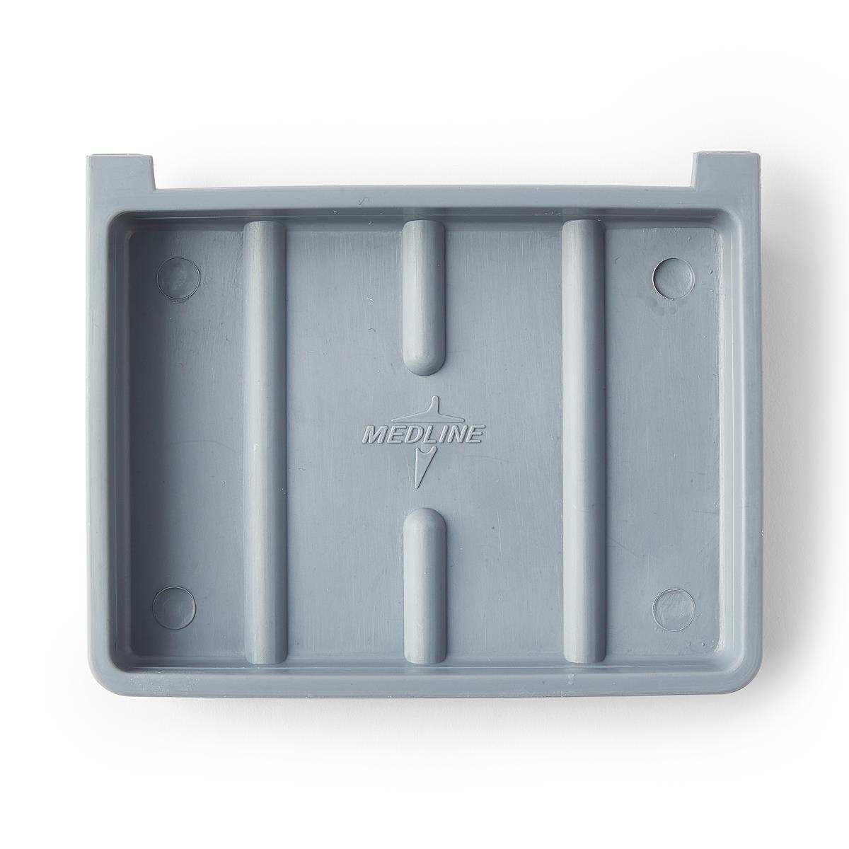 Plastic Soap Dish with Ridges, Graphite, 3.75