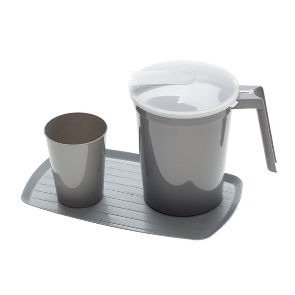 Water Tumbler and Pitcher Set, Graphite, 12/CS  (DYND87605) Case of 12