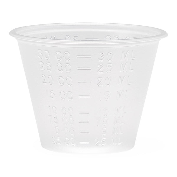 Graduated Plastic Medicine Cup, 30 mL, Graduated in mL and cc, 100/SL (DYND90000Z) Sleeve of 100