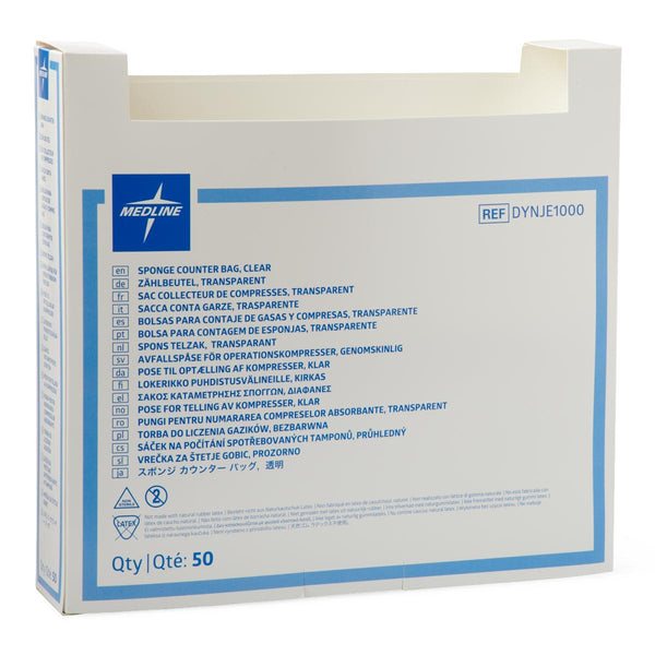 Surgical Sponge Counter Bag, Clear, 50/BX (DYNJE1000Z) Box of 50