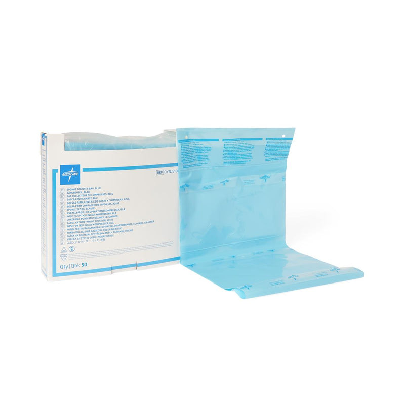Surgical Sponge Counter Bag, Blue, 50/BX (DYNJE1001Z) Box of 50