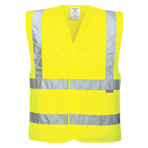 Portwest® Eco Hi-Vis Band and Brace Vest, Yellow, Size 4X/5X (EC76YER4X/5X) Pack of 10