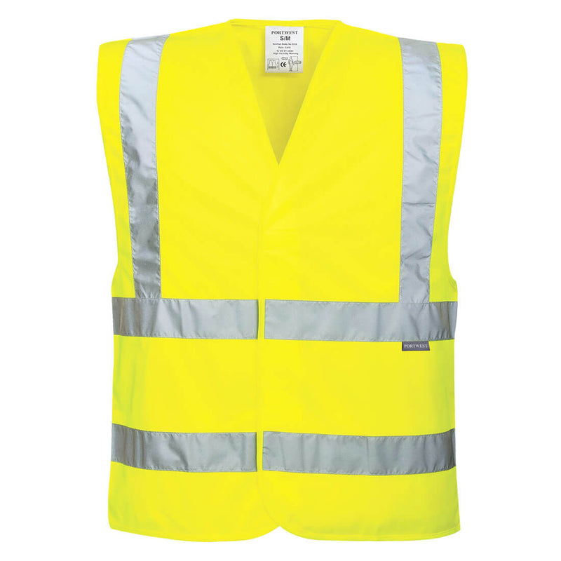 Portwest® Eco Hi-Vis Band and Brace Vest, Yellow, Size 4X/5X (EC76YER4X/5X) Pack of 10