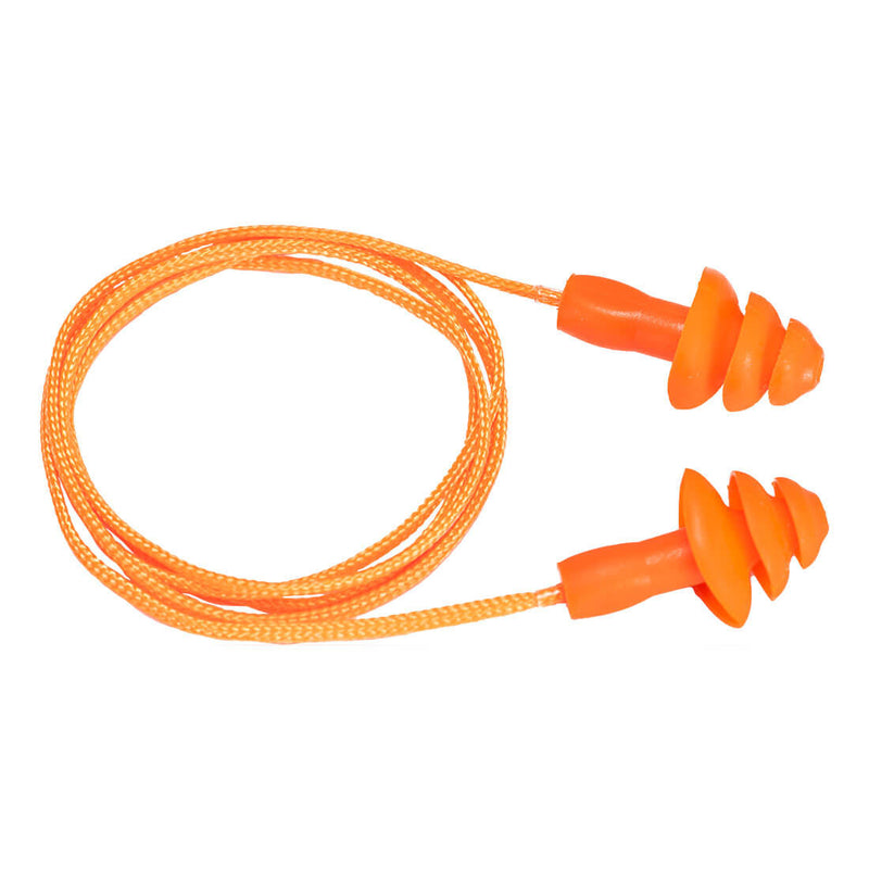 Portwest® Reusable Corded TPR Ear Plugs (50 pairs), Orange, Size  (EP04ORR) BOX