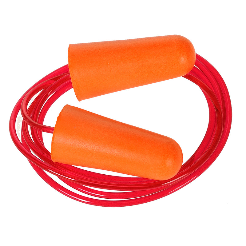Portwest® Corded PU Foam Ear Plugs (200 pairs), Orange, Size  (EP08ORR) BOX