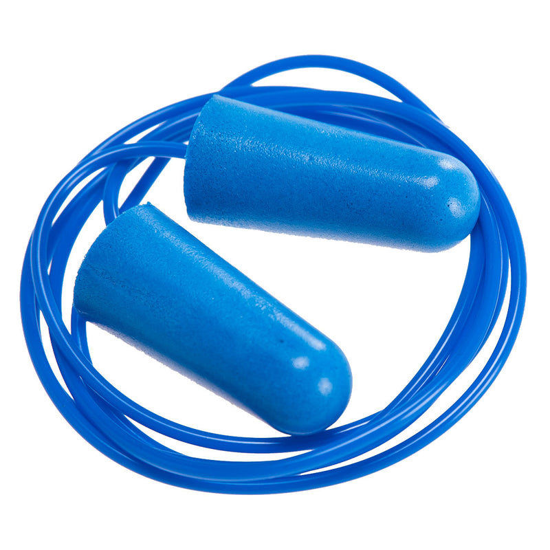 Portwest® Detectable Corded PU Ear Plugs (200 pairs), Blue, Size  (EP30BLU) BOX