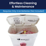 Hospeco® Evogen® No-Touch Combination Waste Receptacle, White ABS Plastic (HOSEVNT-CWR) Each