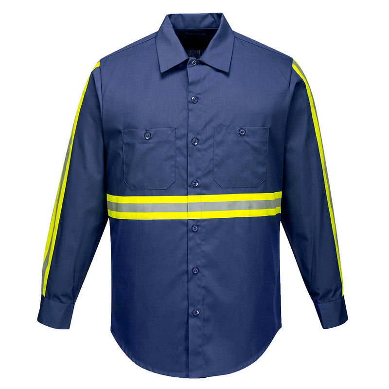 Portwest® Iona Xtra Enhanced Shirt L/S, Navy, Size M (F125NARM) Each