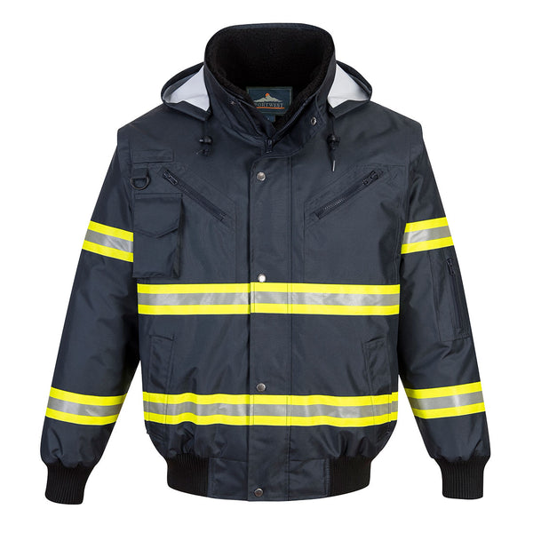 Portwest® Iona Xtra Enhanced 3-in-1 Bomber Jacket , Navy, Size M (F126NARM) Each