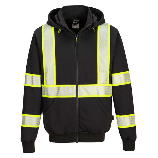 Portwest® Iona Plus Enhanced Zipped Hoodie, Black, Size XXXL (F143BKRXXXL) Each