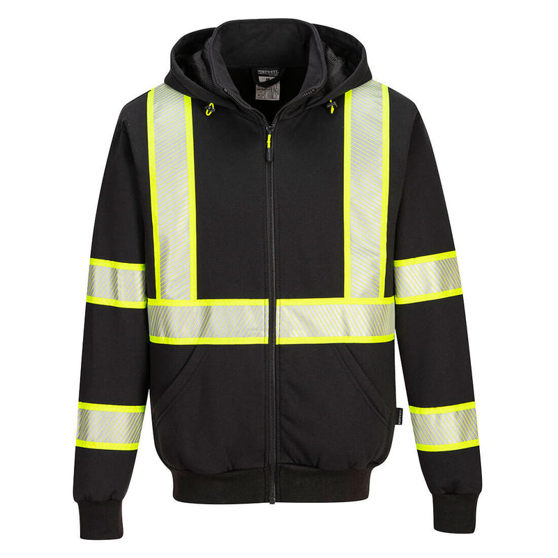 Portwest® Iona Plus Enhanced Zipped Hoodie, Black, Size XXXL (F143BKRXXXL) Each