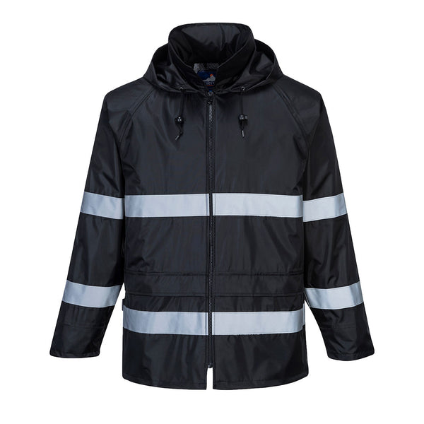 Portwest® Iona Enhanced Rain Traffic Jacket , Black, Size L (F440BKRL) Each