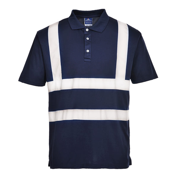 Portwest® Iona Enhanced Polo Shirt S/S, Navy, Size 5XL (F477NAR5XL) Each