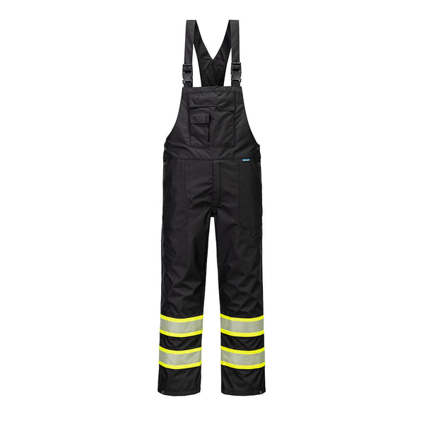 Portwest® Iona Plus Enhanced Rain Bib Overall, Black, Size 5XL (F488BKR5XL) Each