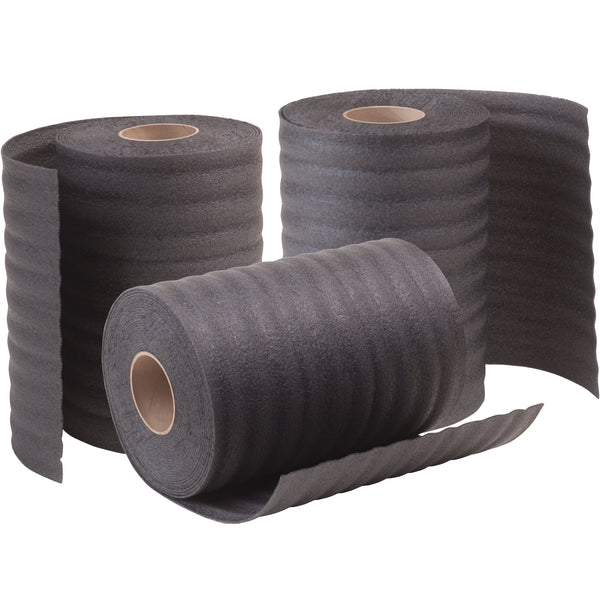 1/8” x 24” x 550’ (3) Perforated Recycled Black Air Foam Rolls (FB18S24P) Bundle Of 3