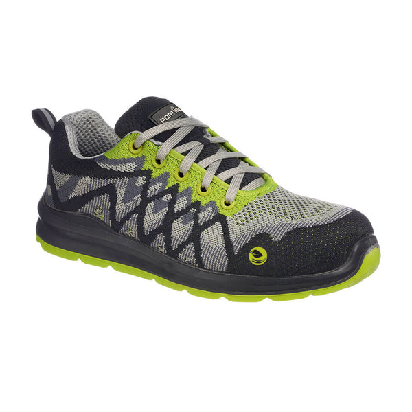 Portwest® Portwest Compositelite Eco Safety Sneaker S1P, Black/Yellow, Size 43 (FC08BKY43) Each