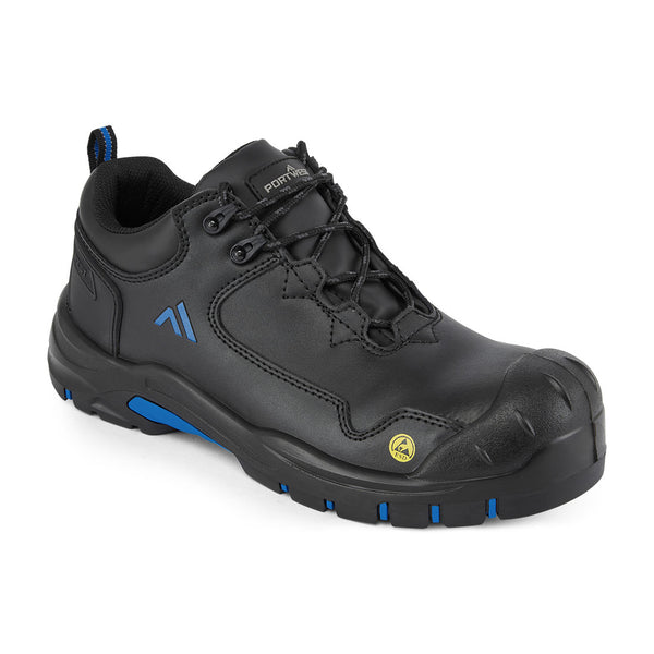 Portwest® Apex Compositelite Shoe S3S ESD HRO SR SC FO, Black/Blue, Size 47 (FC19BKB47) Each