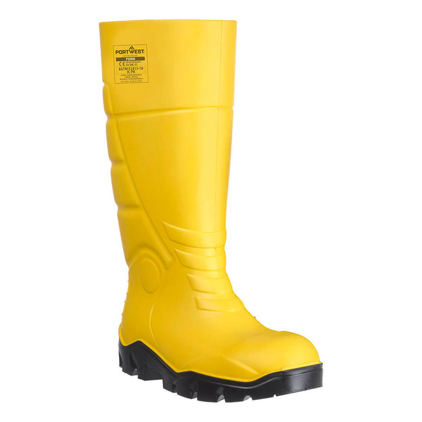 Portwest® PU Safety Rain boot S5 CI FO SR, Yellow, Size 42 (FD95YER42) Each