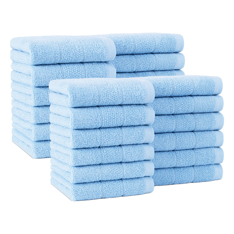 Arkwright Home Family Essentials Washcloths (Pack of 24), 12x12, Cotton, Blue (P-FEWC-24PK-BL) 24/PK
